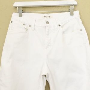 Madewell Cruiser Crop High Rise/Waist White Jeans